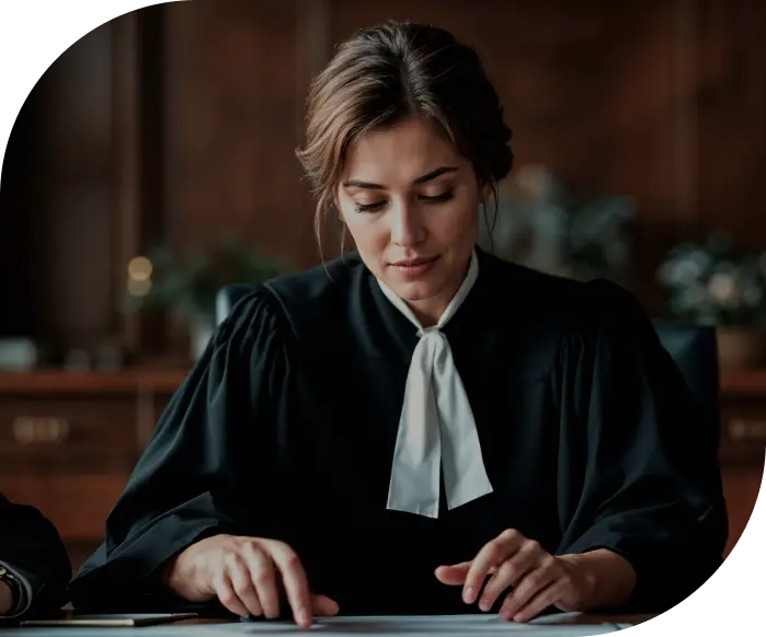 Professional woman in judicial robe